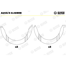 Panewka oporowa wału korbowego GLYCO A214/4 0.10mm