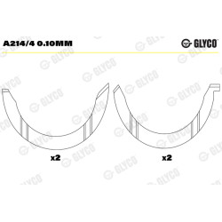 Panewka oporowa wału korbowego GLYCO A214/4 0.10mm