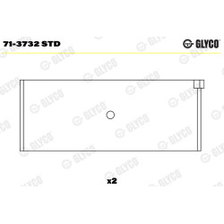 Panewki łożyska korbowodu GLYCO 71-3732 STD
