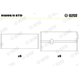 Panewki wału korbowego GLYCO H1066/5 STD