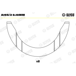 Panewka oporowa wału korbowego GLYCO A195/2 0.10mm