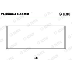 Panewki łożyska korbowodu GLYCO 71-3988/4 0.50mm