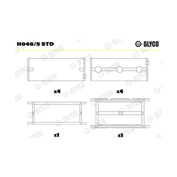 Panewki wału korbowego GLYCO H046/5 STD