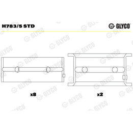Panewki wału korbowego GLYCO H783/5 STD
