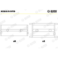 Panewki wału korbowego GLYCO H783/5 STD