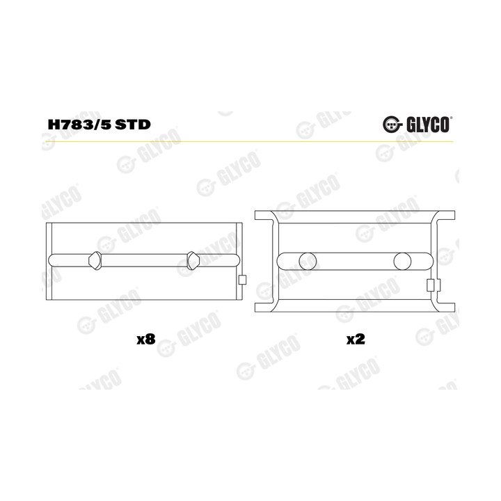 Panewki wału korbowego GLYCO H783/5 STD