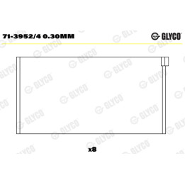 Panewki łożyska korbowodu GLYCO 71-3952/4 0.30mm