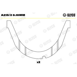 Panewka oporowa wału korbowego GLYCO A215/2 0.10mm