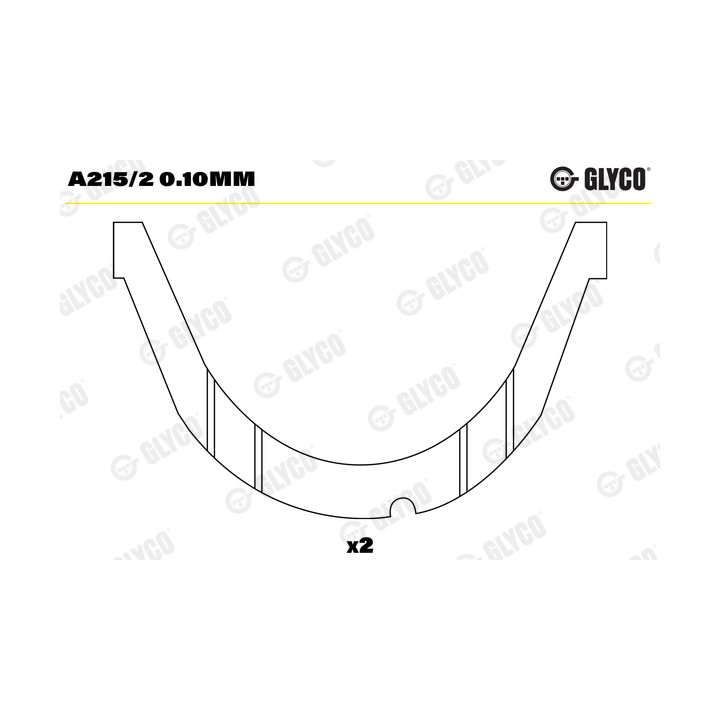 Panewka oporowa wału korbowego GLYCO A215/2 0.10mm