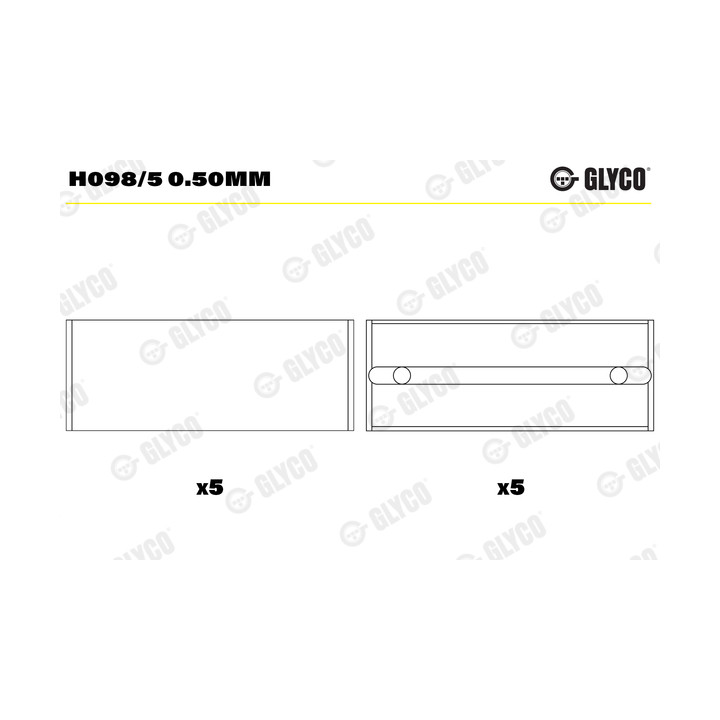Panewki wału korbowego GLYCO H098/5 0.50mm