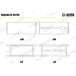 Panewki wału korbowego GLYCO H016/5 STD