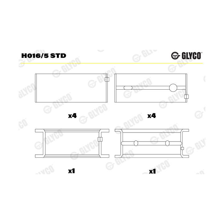 Panewki wału korbowego GLYCO H016/5 STD