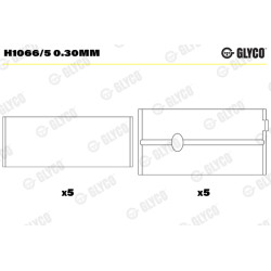 Panewki wału korbowego GLYCO H1066/5 0.30mm
