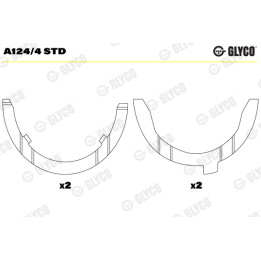 Panewka oporowa wału korbowego GLYCO A124/4 STD