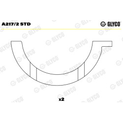 Panewka oporowa wału korbowego GLYCO A217/2 STD