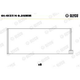 Panewki łożyska korbowodu GLYCO 01-4137/4 0.25mm