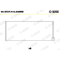 Panewki łożyska korbowodu GLYCO 01-4137/4 0.25mm