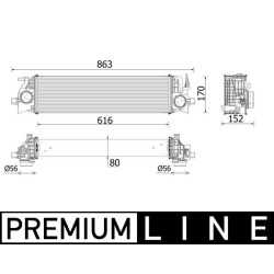 Chłodnica powietrza Intercooler MAHLE CI 554 000P