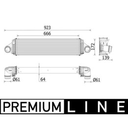Chłodnica powietrza Intercooler MAHLE CI 550 000P
