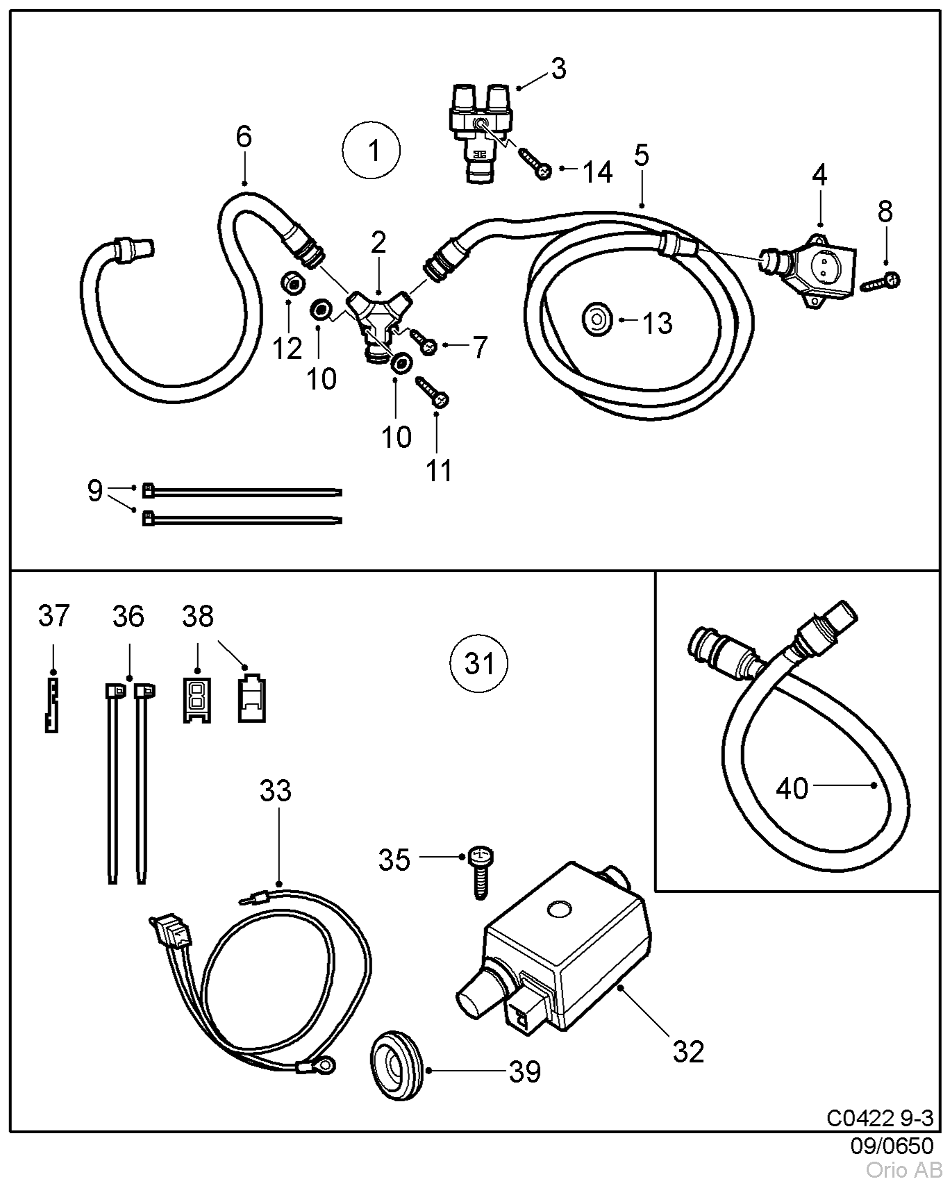Climate control - Branching cable kit (1998 - 2003)