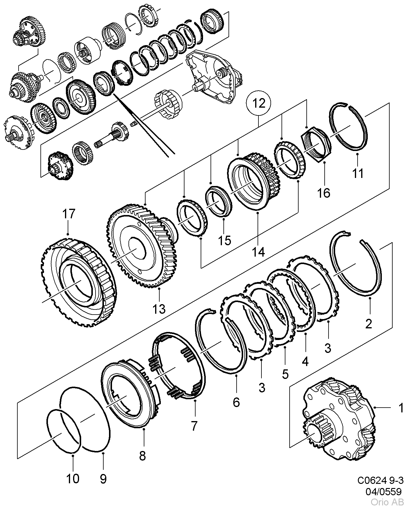 Freewheel F2 and brake B3 (1998 - 2003, A)