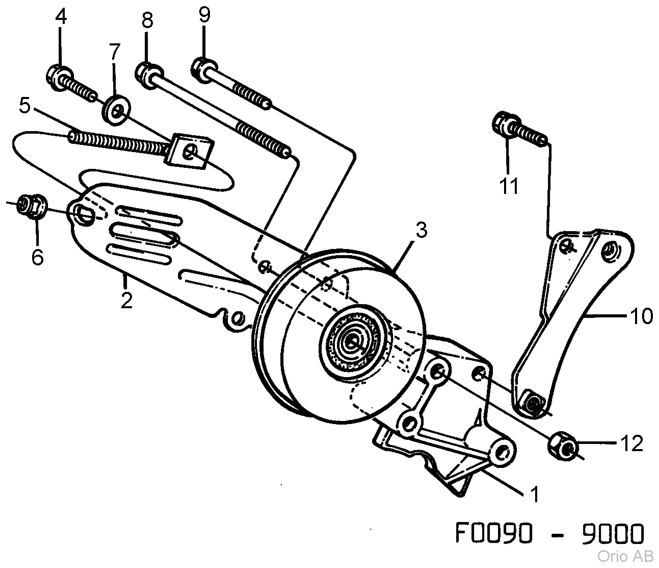 Belt tensioner (1985 - 1989)