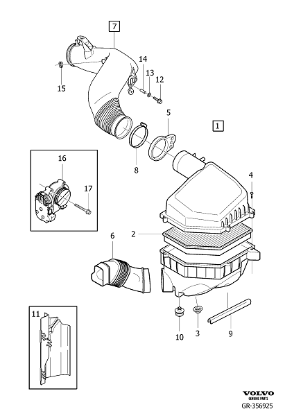 air cleaner and throttle housing